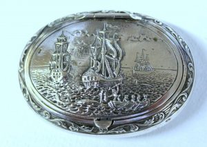 Antique Dutch .833 Fine Silver Hand Chased Snuff Box