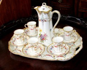Antique French Haviland Limoges Porcelain Chocolate Set