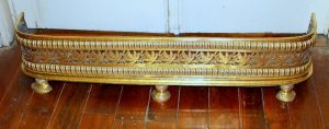 Antique English Geo. III Brass Fireplace Fender