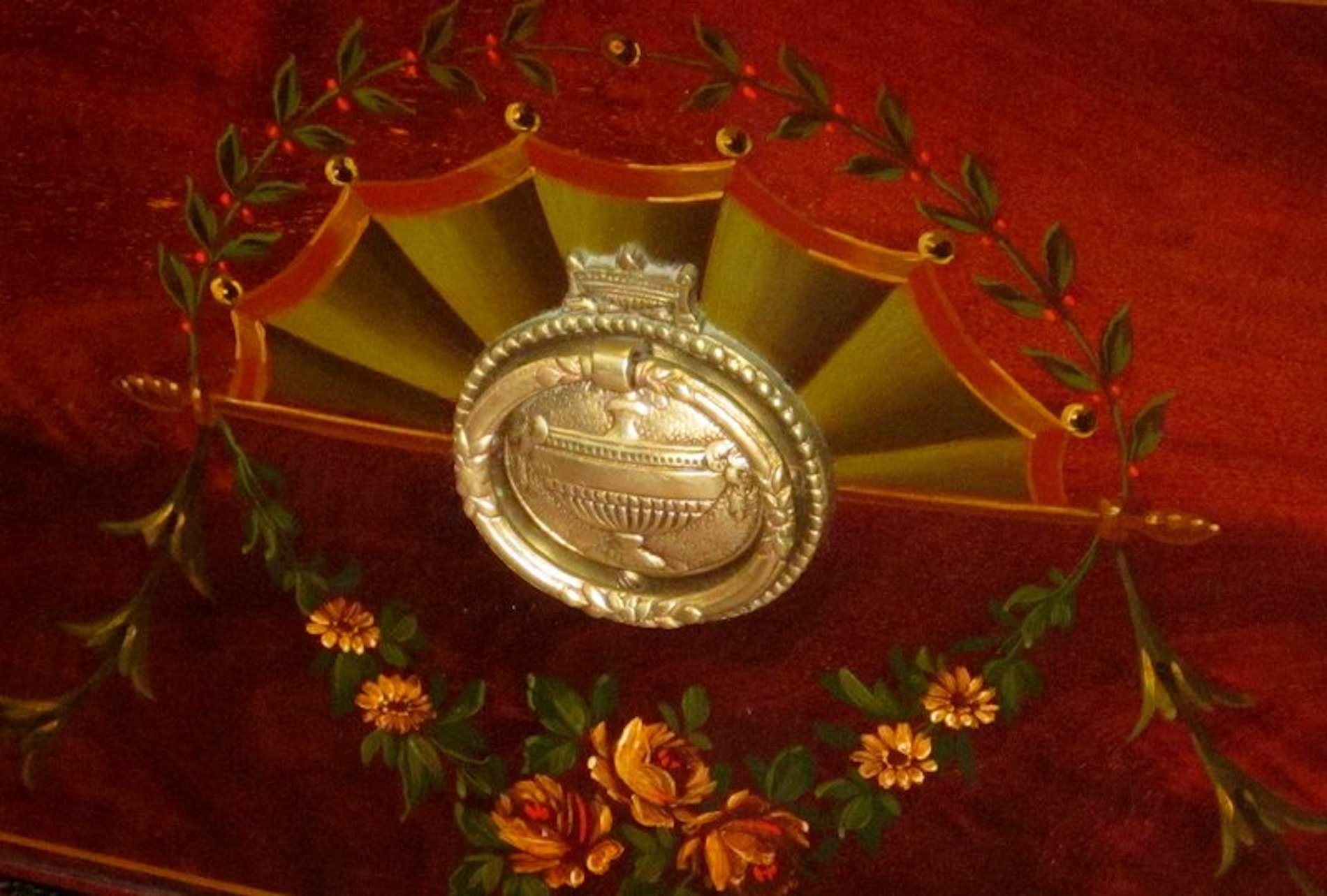 Antique English Flame Mahogany Bow front Bachelor's Chest - Image 11