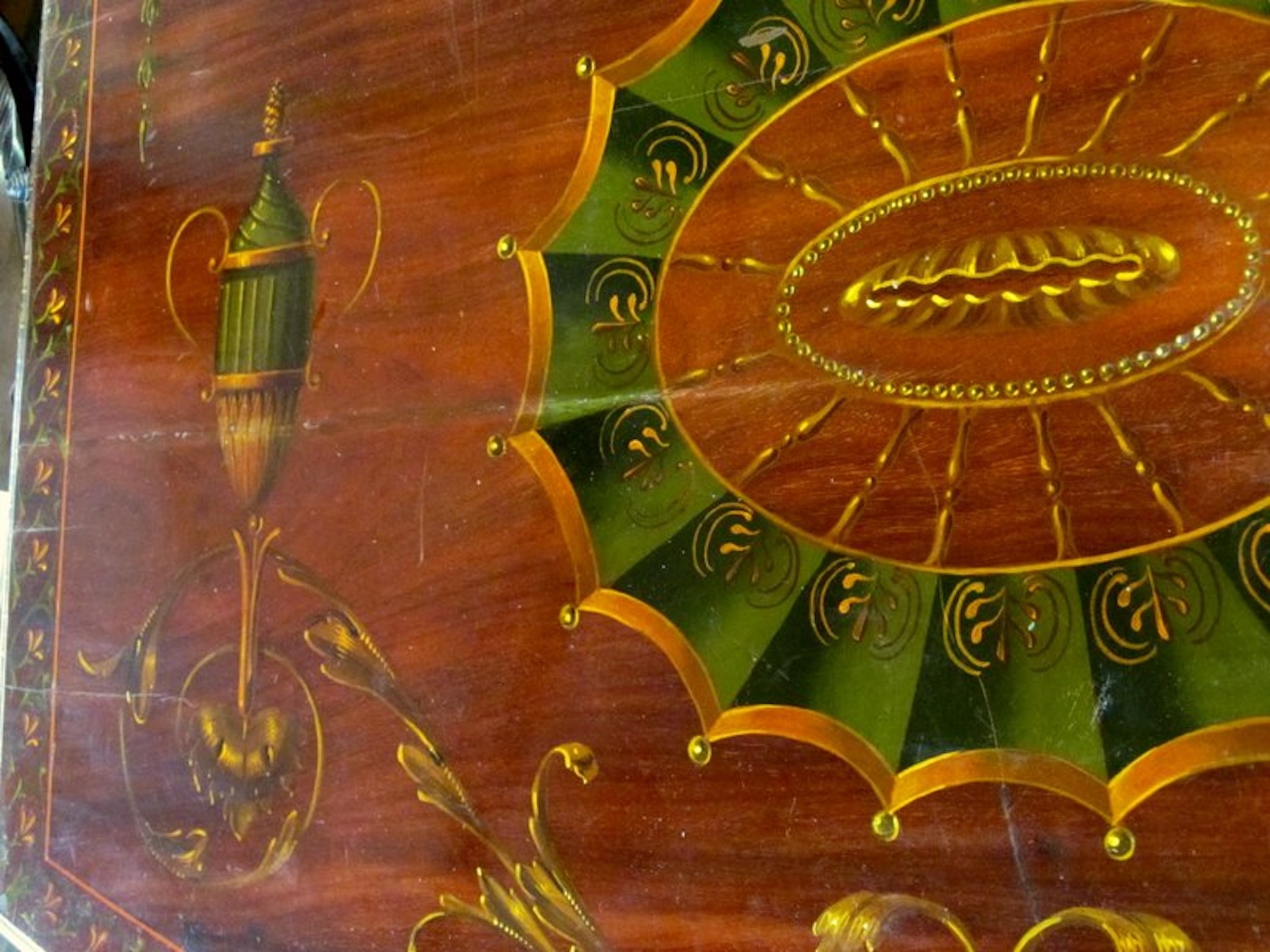 Antique English Flame Mahogany Bow front Bachelor's Chest - Image 3