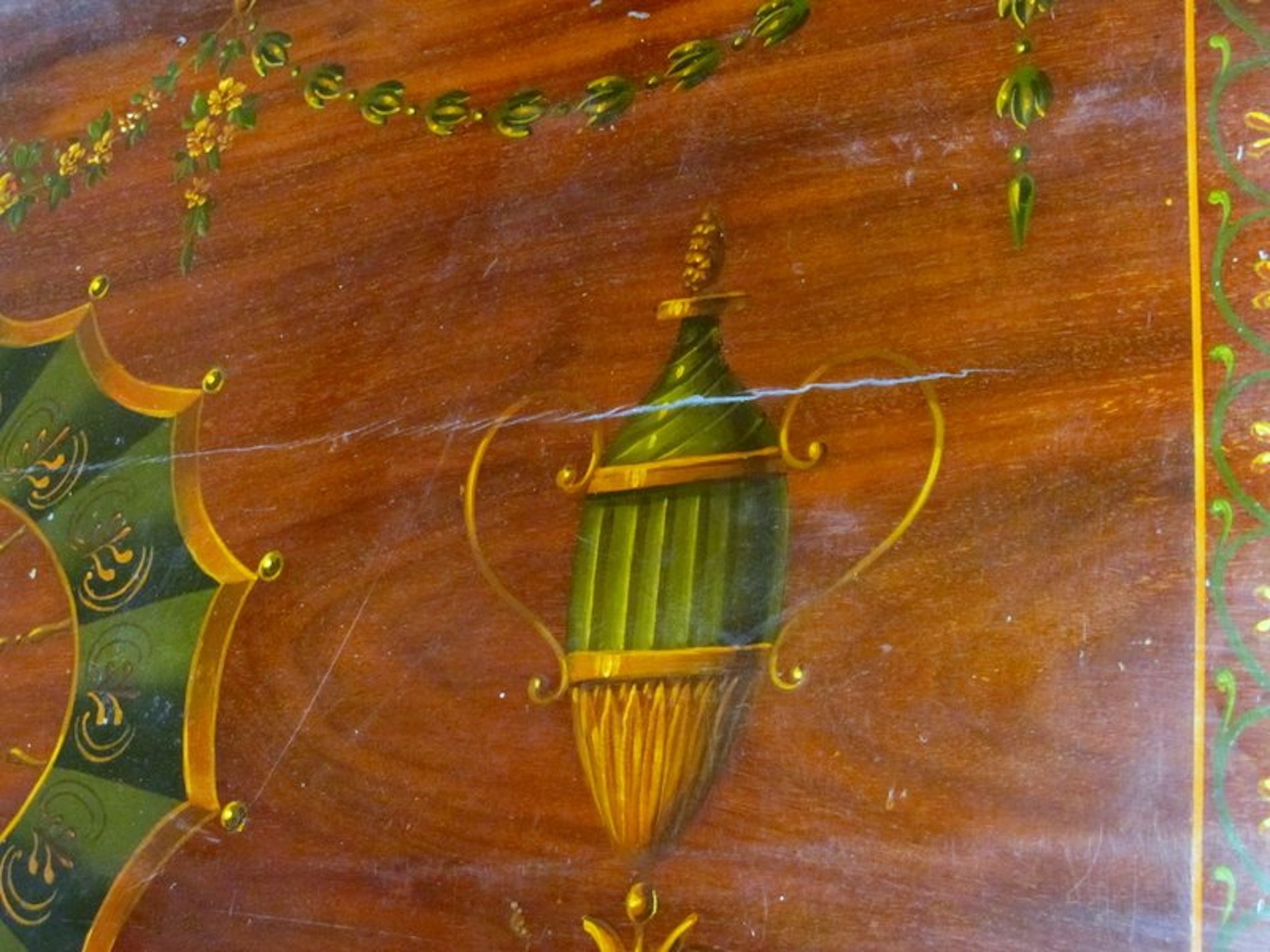 Antique English Flame Mahogany Bow front Bachelor's Chest - Image 2