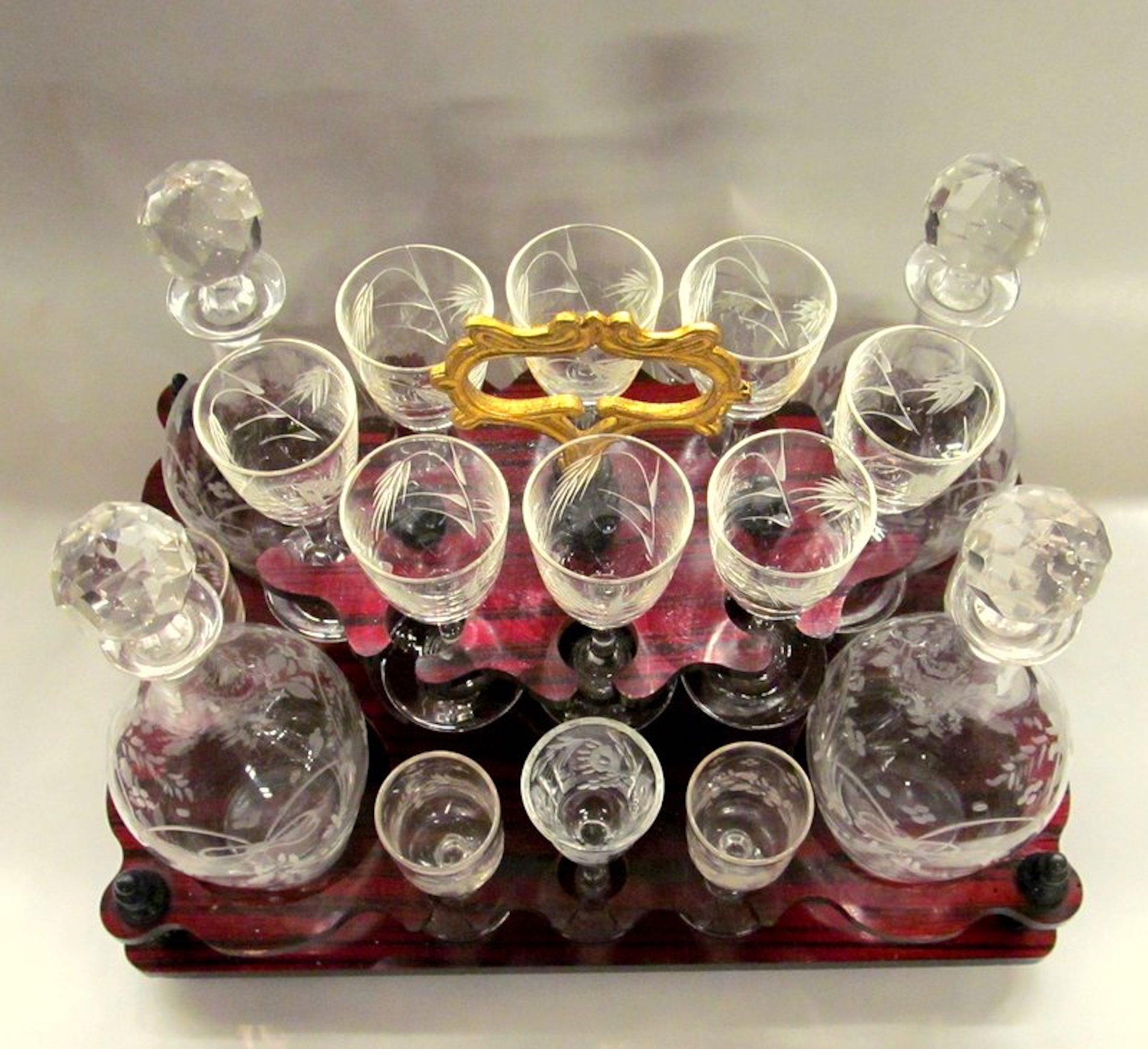 Antique French Amboyna and Rosewood Cave a'Liqueur Set - Image 4