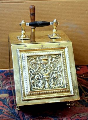 Fabulous Antique Hand Chased Brass "Adam" Style Coal Hod