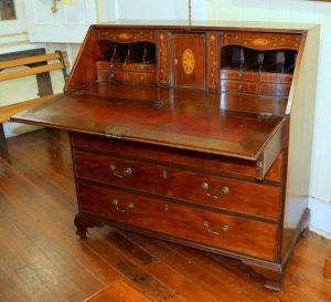 Antique English Geo. III Chippendale Style Slantfront Bureau