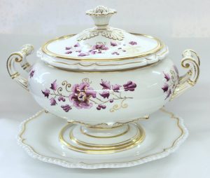Antique English Flight, Barr and Barr Worcester Porcelain Soup Tureen and Stand