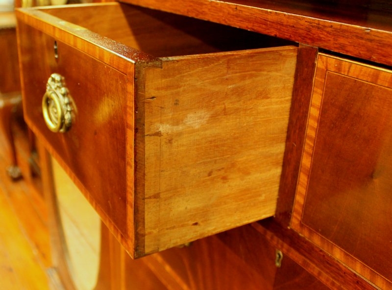 Antique English Inlaid Flame Mahogany Edwardian Period Compactum Wardrobe - Image 4