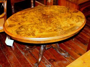 Antique English Book-matched Burr Walnut Tilt-top Loo Table