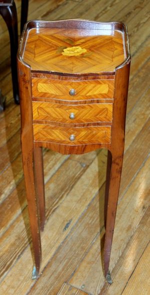 French Small Inlaid Kingwood Bedside Table