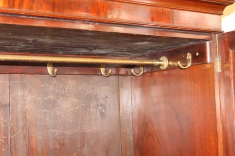 Antique English Book-matched Flame or Crotch Mahogany Wardrobe or Armoire - Image 7