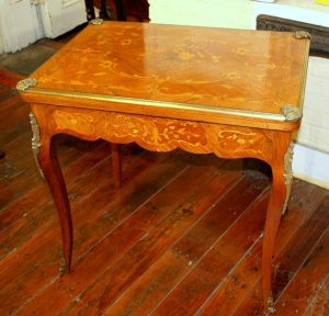 Antique French Louis XV Style Inlaid Kingwood Games Table