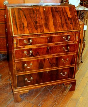 Antique English Rosewood Diminutive Size Slant-front Bureau