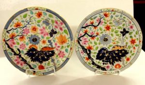 PAIR of Antique English Hand Painted Porcelain Luncheon/Dessert Plates