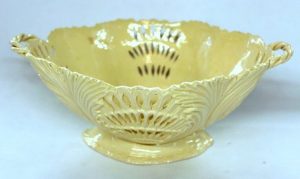 Antique English Yorkshire or Staffordshire Creamware Pierced Basket