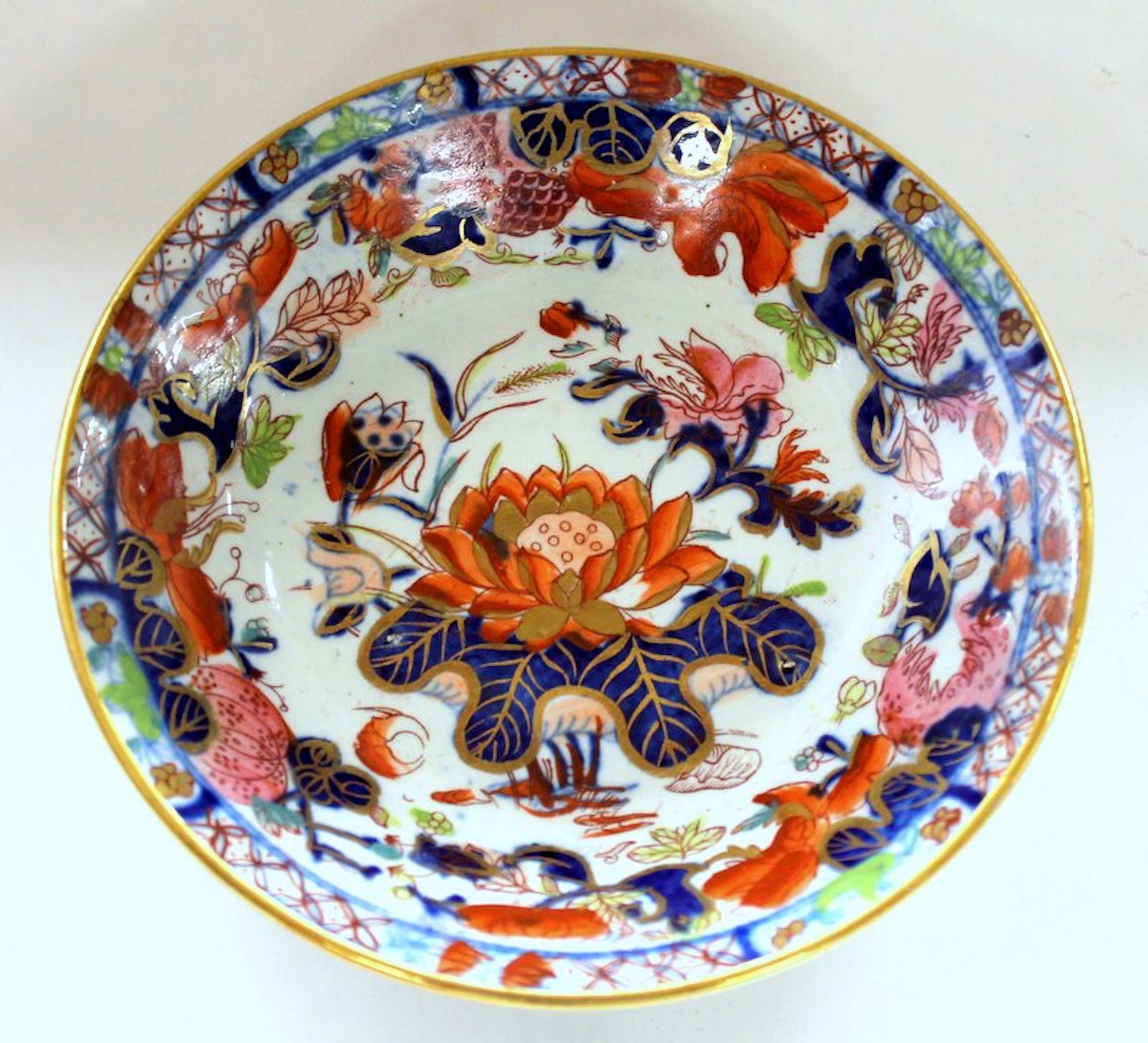 Set of Six Antique English Mason's Ironstone "Water Lily" Pattern Teacups and Saucers - Image 6