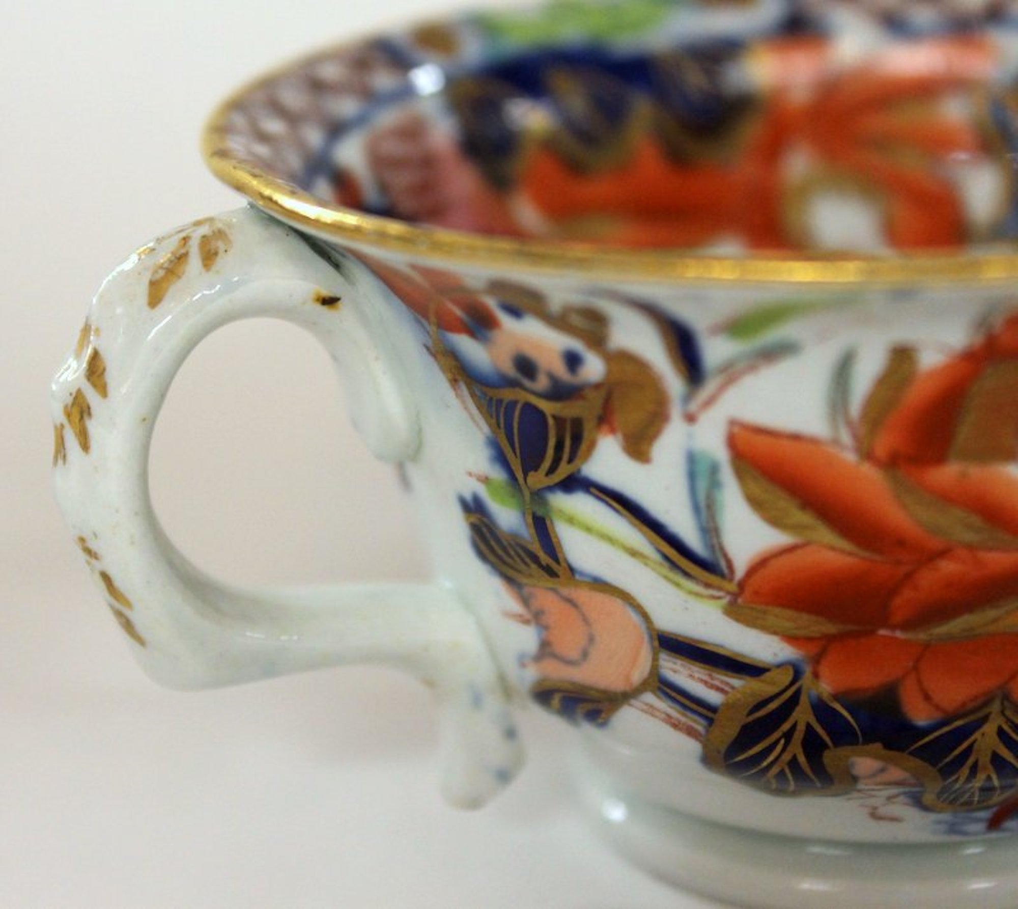 Set of Six Antique English Mason's Ironstone "Water Lily" Pattern Teacups and Saucers - Image 2