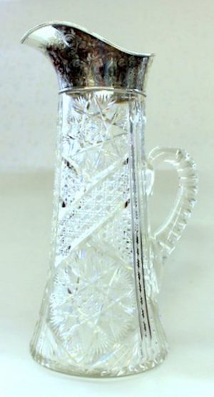 Antique American Brilliant Period Hand Cut Crystal Champagne or Lemonade Pitcher