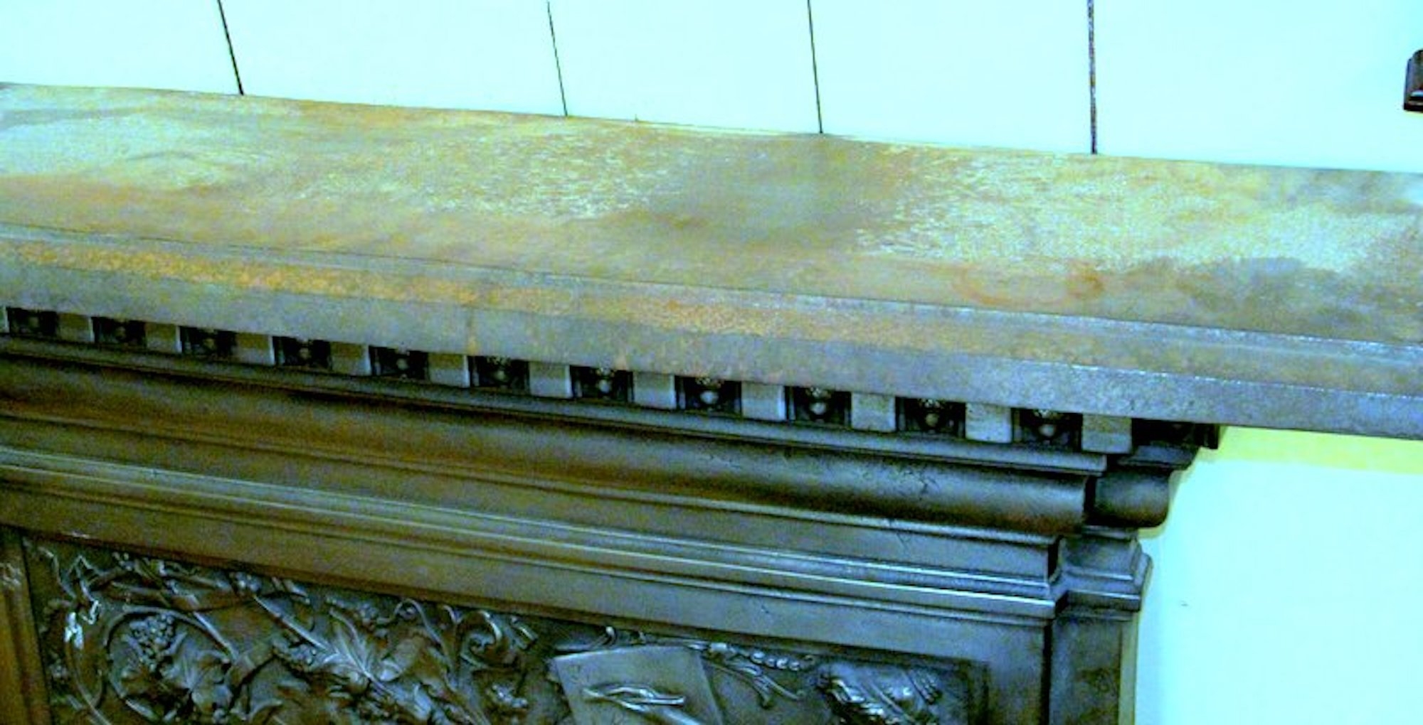 Antique English Young and Marten Burnished Steel Neoclassical Fireplace Mantel - Image 11