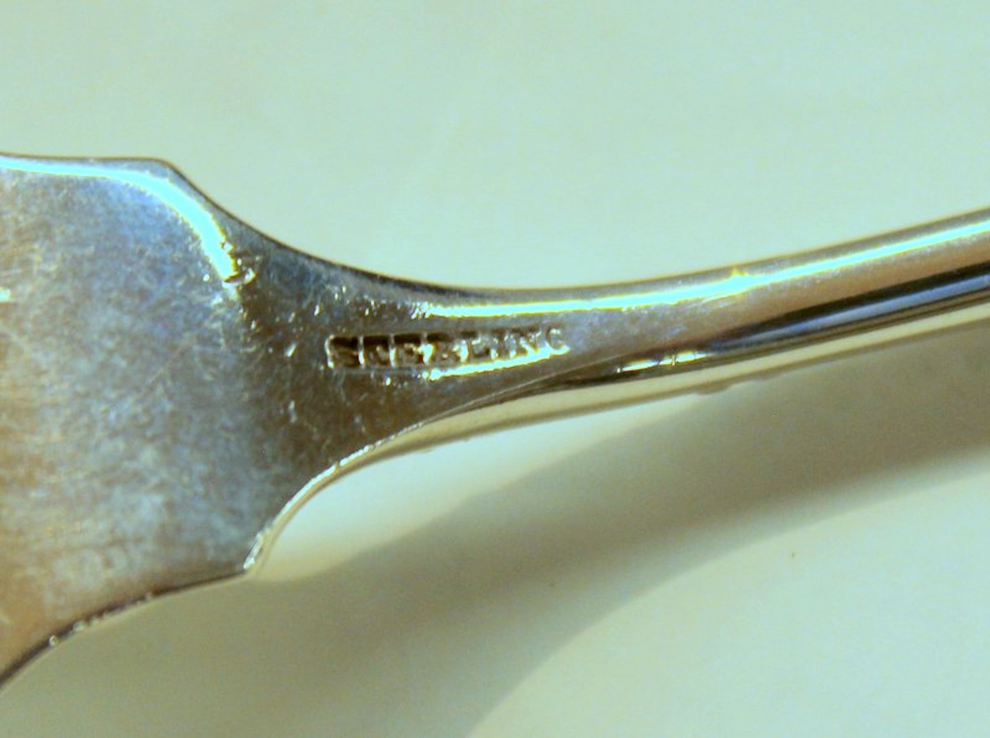 Set of 12 Exquisite Old American Sterling "Bright Cut" Hand Engraved Dessert Forks - Image 6