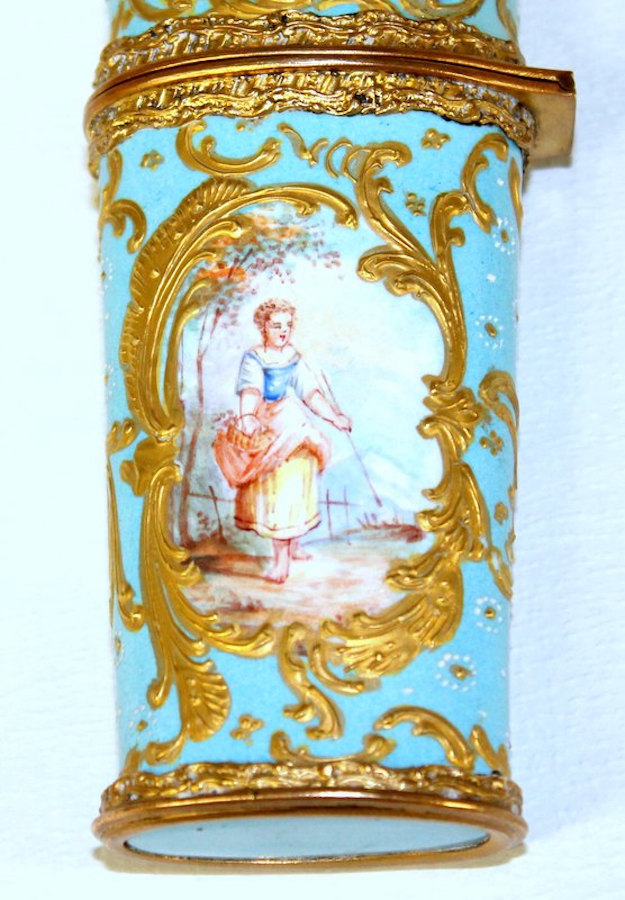 Antique English Gilt Enamel Etui or Necessaire - Image 7