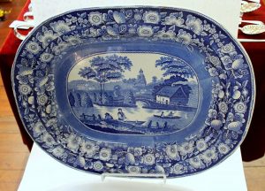 Antique English Staffordshire B & W Transfer-ware Very Large Platter