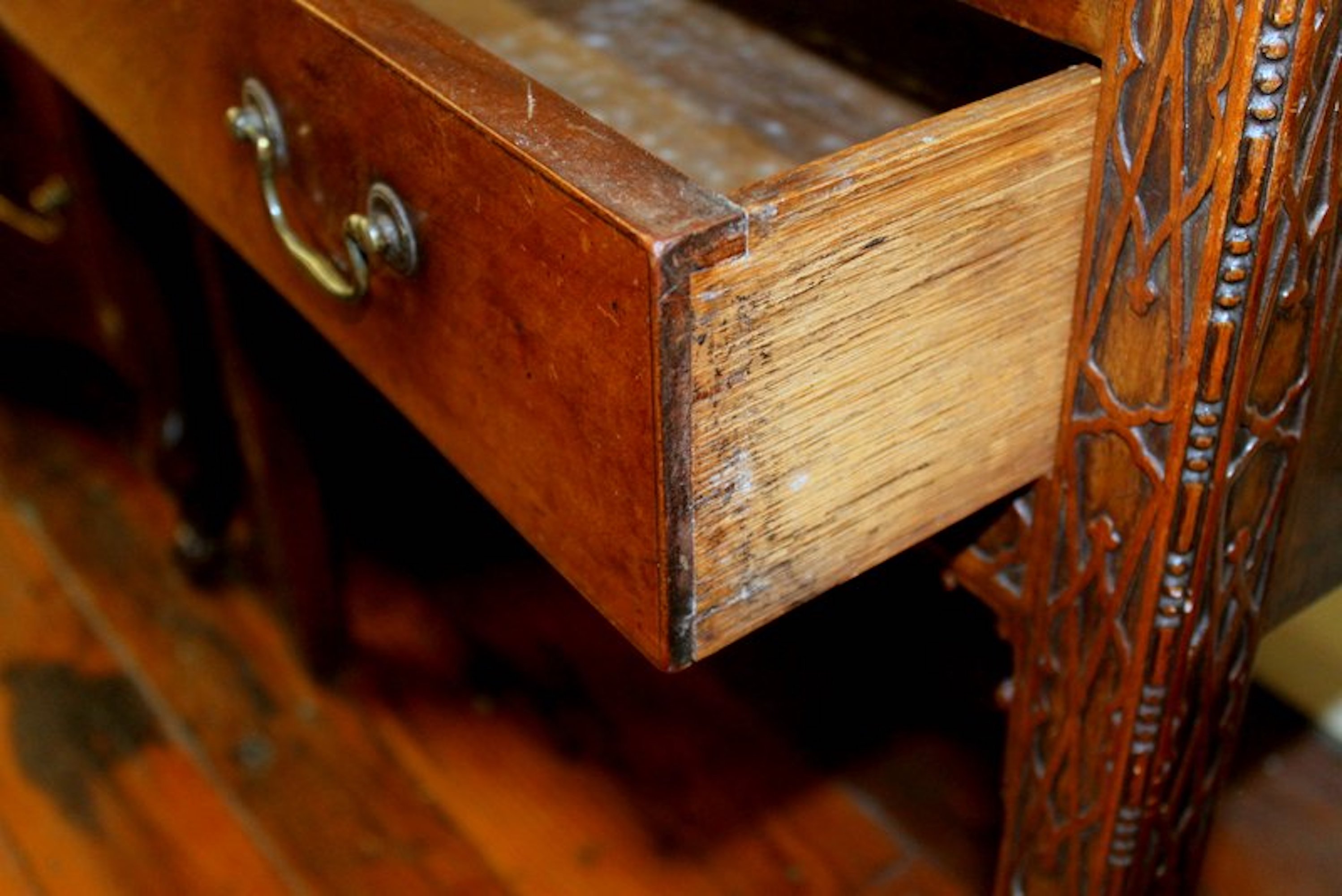 Antique English George III Diminutive Size "Chinese Chippendale" Bookcase or Display Cabinet - Image 8