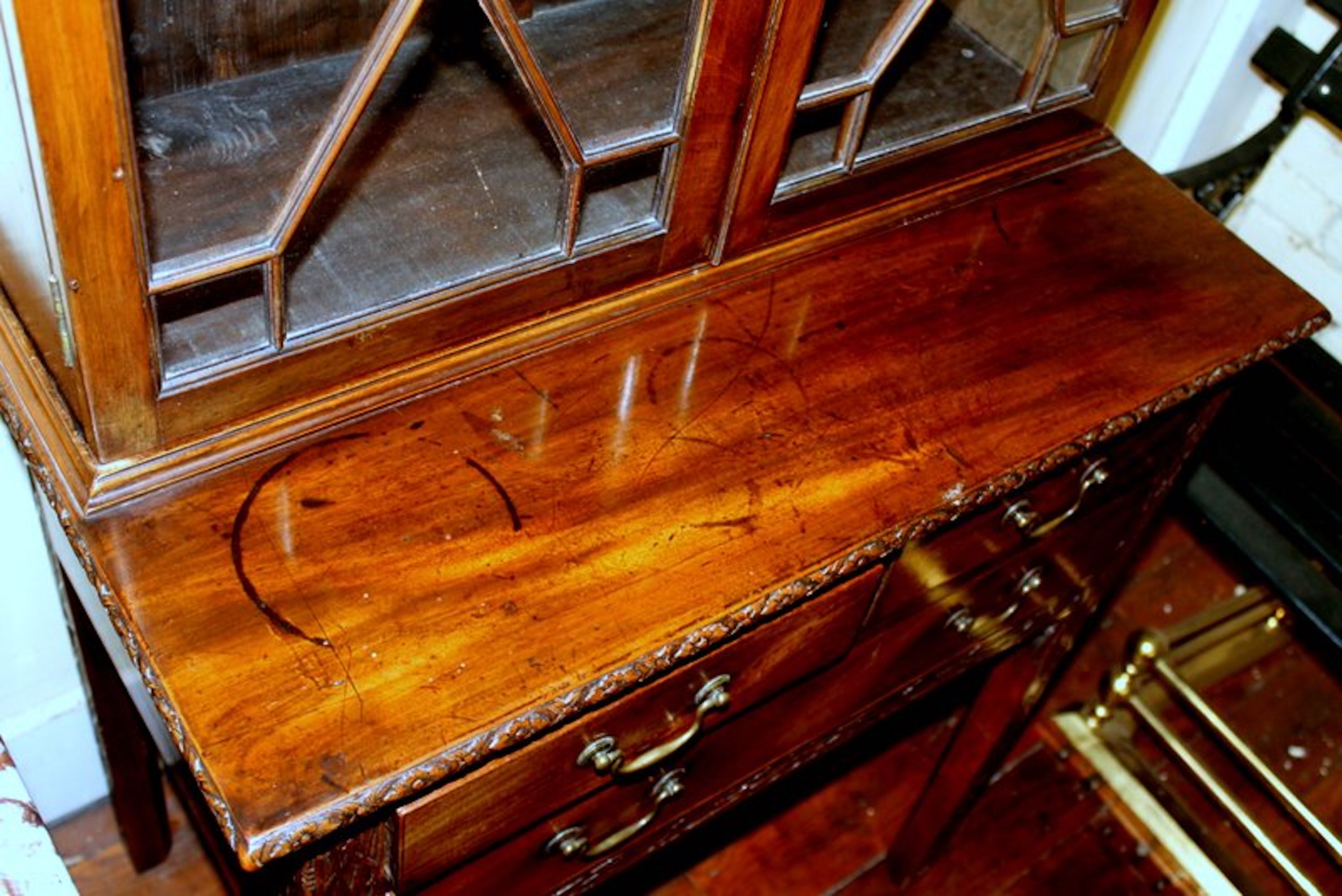 Antique English George III Diminutive Size "Chinese Chippendale" Bookcase or Display Cabinet - Image 4