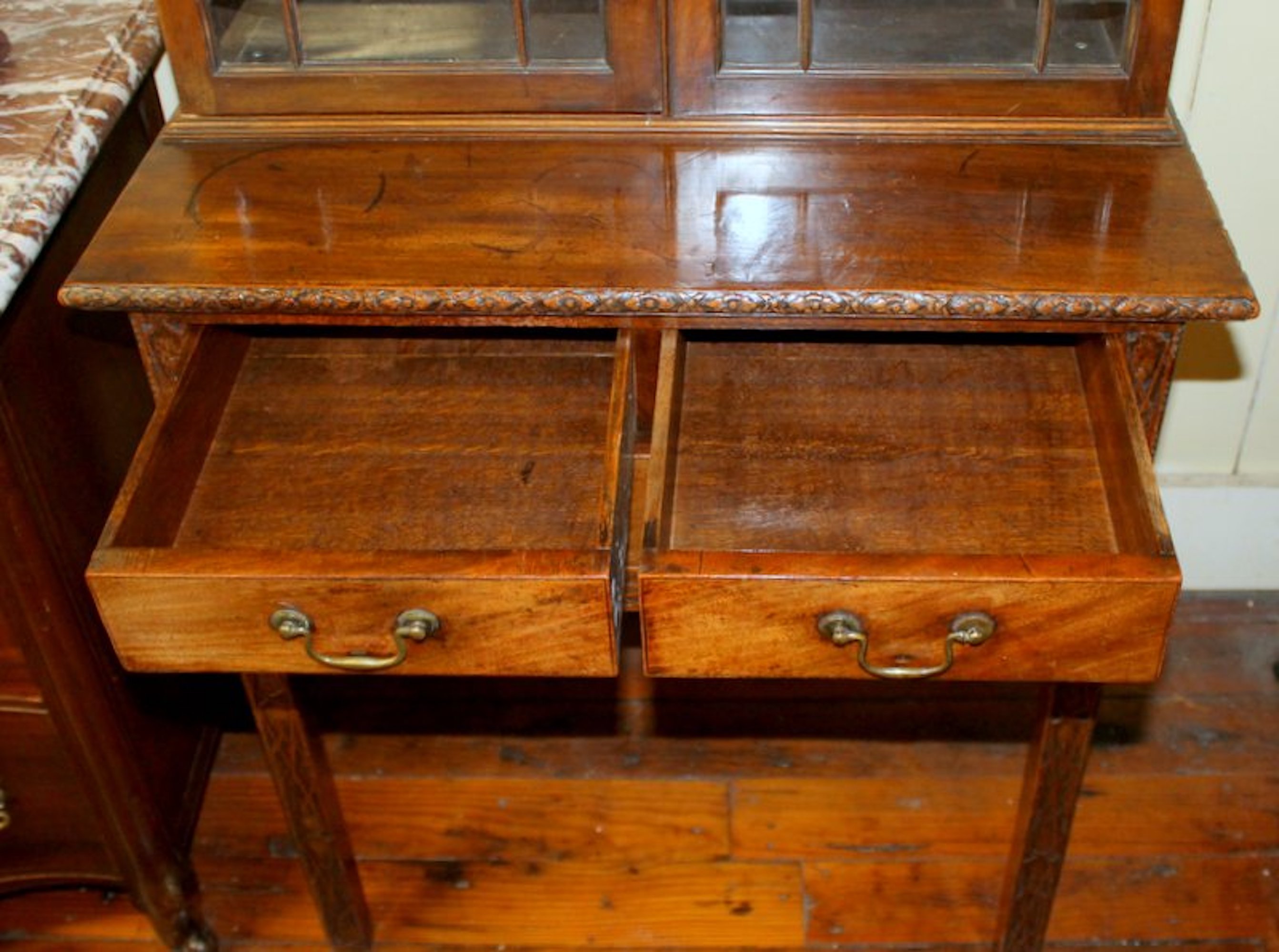 Antique English George III Diminutive Size "Chinese Chippendale" Bookcase or Display Cabinet - Image 2