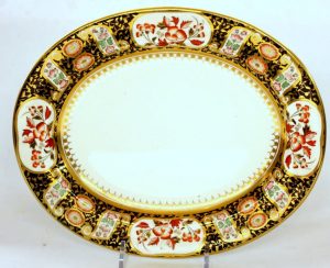 Antique English Wedgwood Earthenware "Black Imari" Small Platter