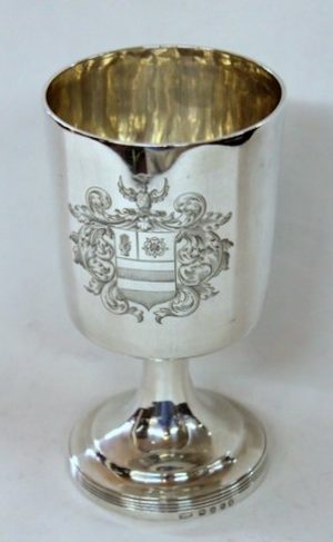 Hand Engraved George III Armorial Goblet or Chalice