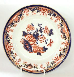 Set of 12 Antique English Hand Painted Imari Ironstone Plates