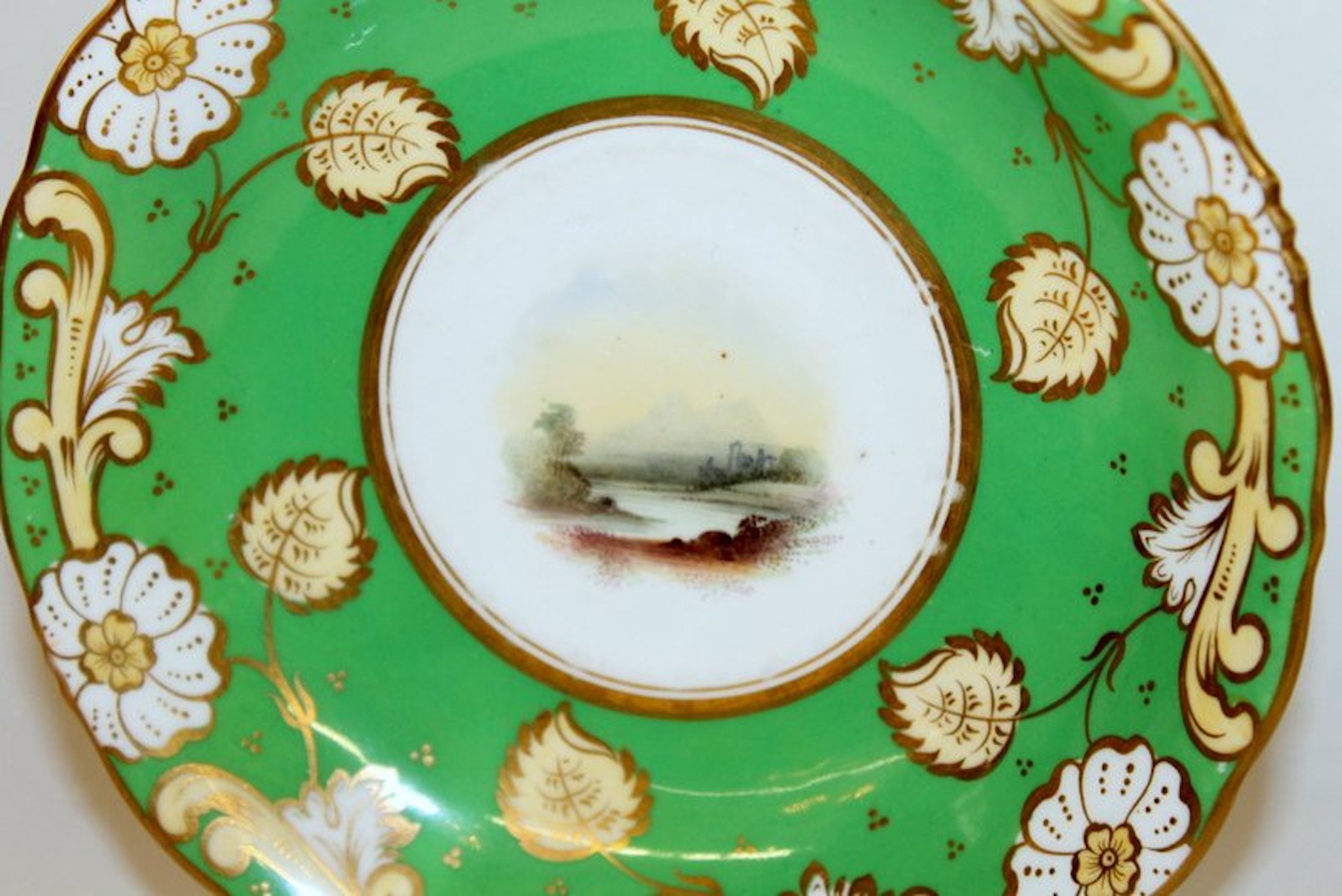 Antique English S. Alcock Hand Painted Porcelain Scenic Cup and Saucer - Image 2