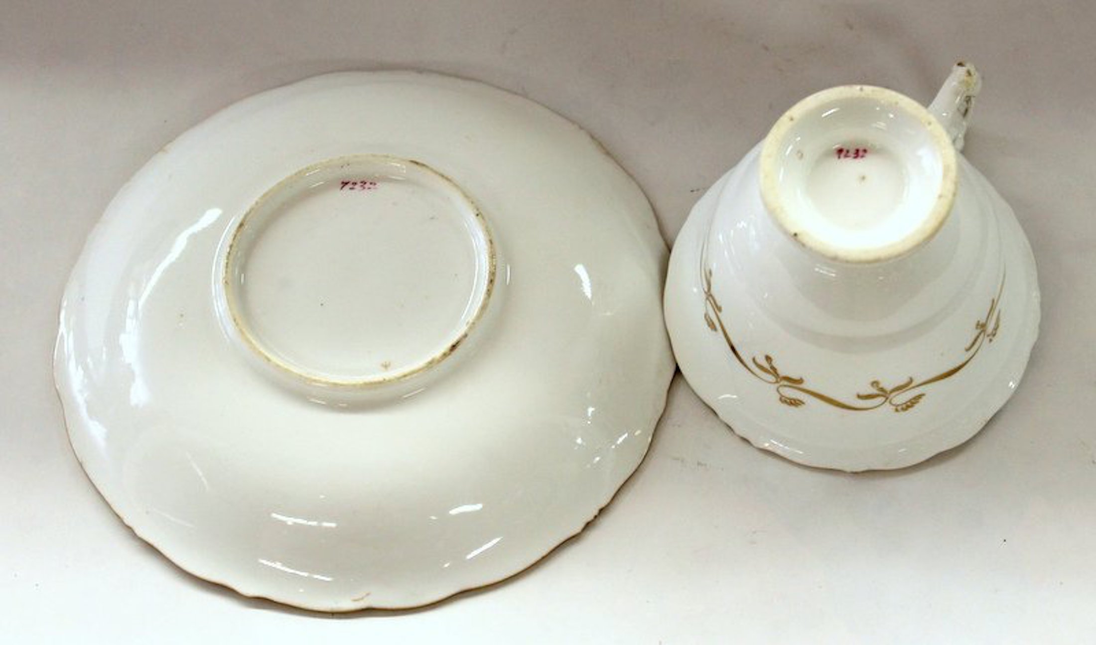 Antique English S. Alcock Hand Painted Porcelain Scenic Cup and Saucer - Image 7