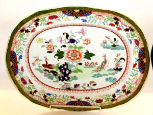 Antique English Ashworth's Ironstone "Green Imari" Large Platter