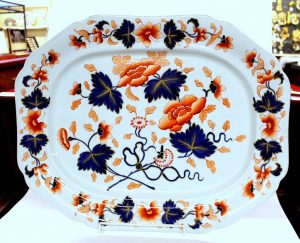 Antique English J. Rogers Ironstone Very Large Size Imari Decor Platter