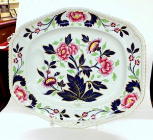 Antique English J.W. Ridgway Ironstone Hand Painted Imari Large Wall and Tree Platter