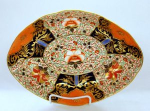 Antique English Derby Hand Painted Porcelain Imari Dish